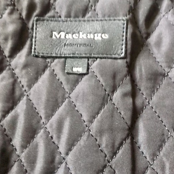 MACKAGE wool blend coat with leather features size M - Picture 7 of 10